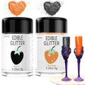Orange Edible Glitter Black Glimmer Powder by Enjoyyourcolorfullife