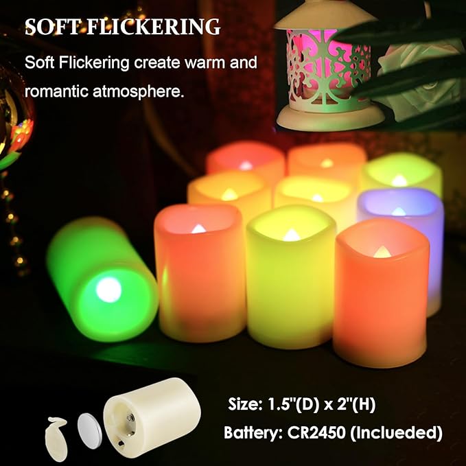 SWEETIME Colored Flameless Votive Candles - Image 8