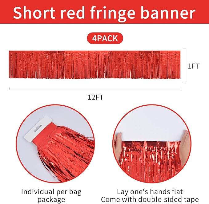Red Birthday Decorations Tinsel Garland Parade Float Decorations - Image 2