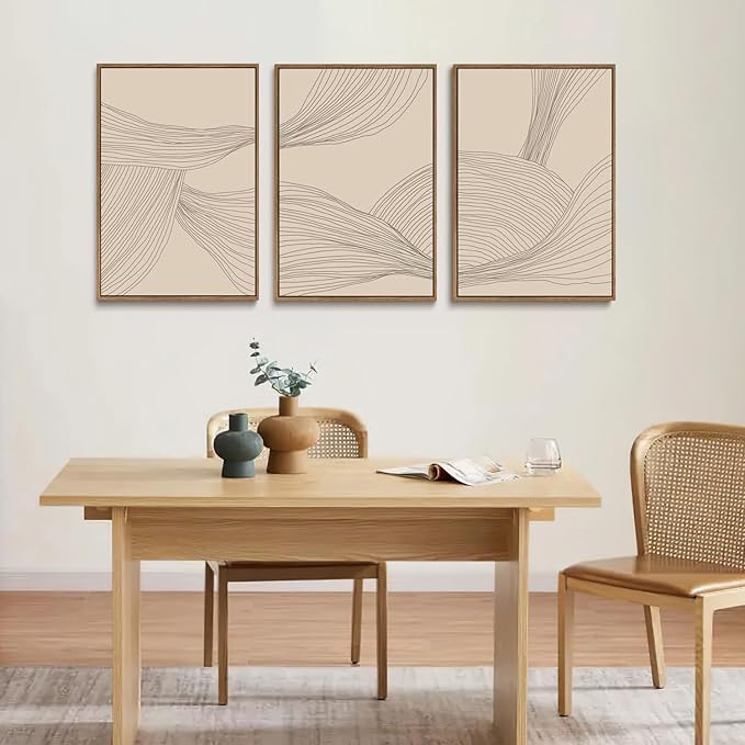 myusuar 3 Piece Large Modern Abstract Canvas Framed Wall Art - Image 8
