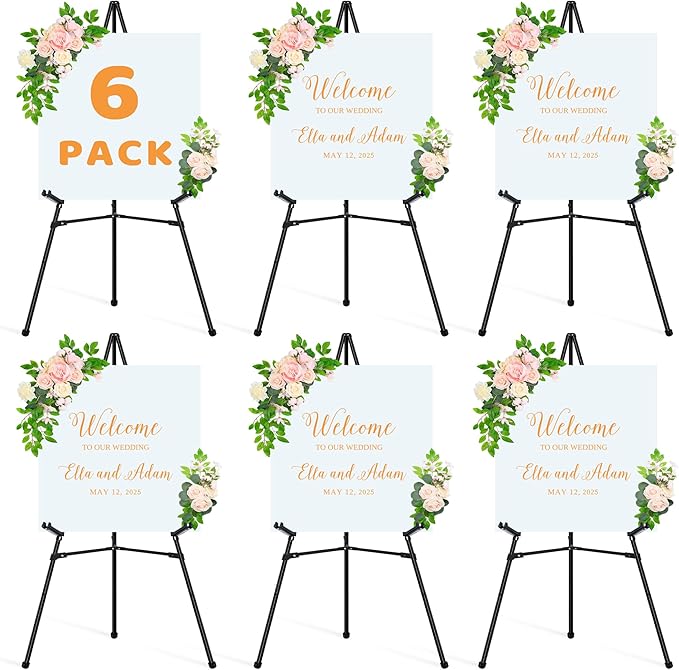 6Pcs Black Easel Stand for Sign by VAIIGO