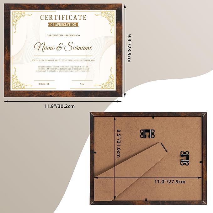 PETAFLOP Bulk 8.5 by 11 Picture Frame Certificate Document Frame Set of 18 - Image 7