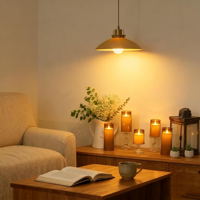 Fo32won Grey LED Flameless Pillar Candles Battery Operated - Image 5