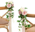 Ling's moment 8pcs Wedding Artificial Aisle Pew Flowers Chair Decorations by LingsMoment