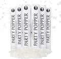 Clover Products 12" Biodegradable Confetti Cannons | 6 Pack | White Poppers by CloverProducts