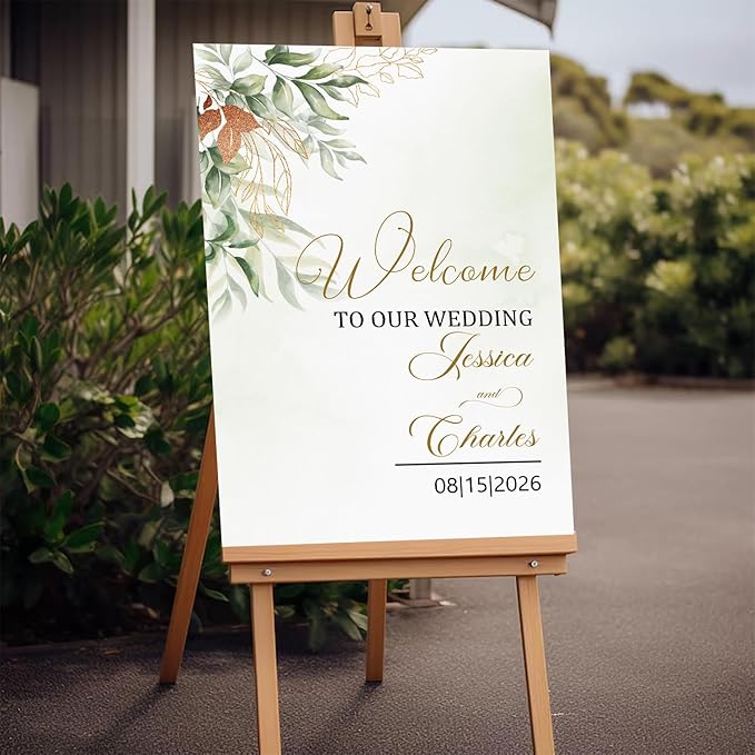 Eucalyptus Wedding Welcome Sign Template, Custom Wedding Board - Image 2