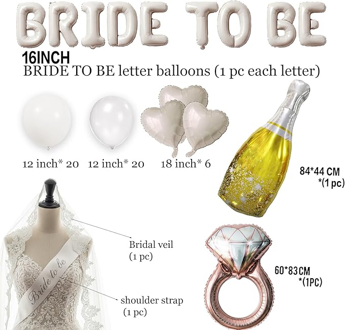 Cream White bridal shower Decorations - Image 4