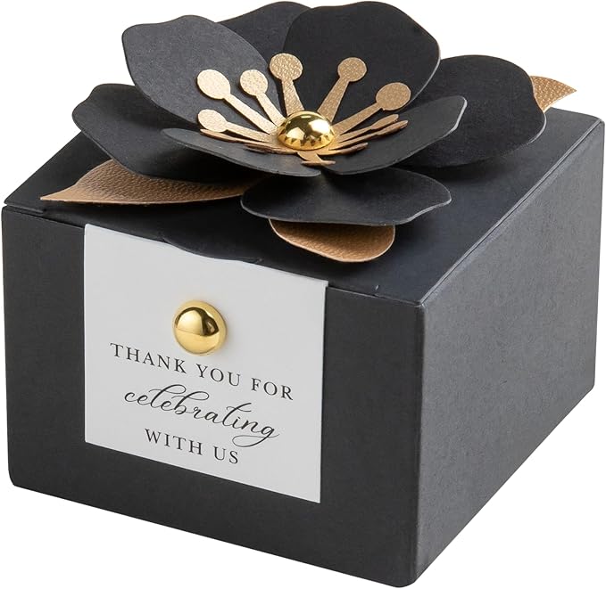 FEIYI 20 PCS Candy Boxes, 3 In 1 Black Favor Boxes by FEIYI