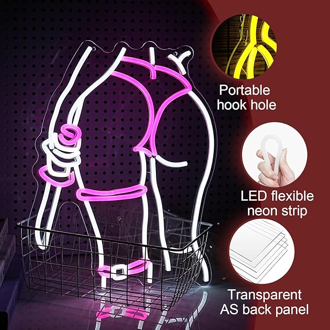 Lady Neon Sign Dimmable USB Powered Girl Back Neon Light - Image 3