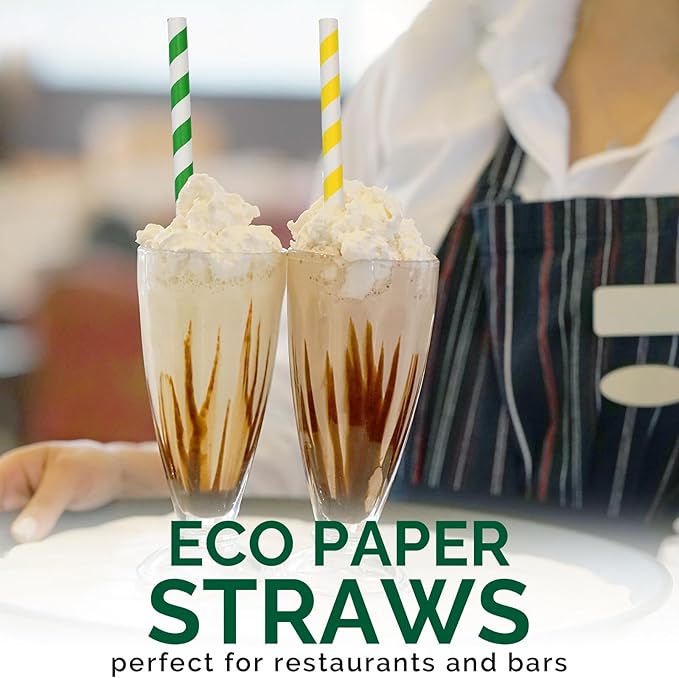 10.25 Inch Extra Long Fat Sturdy Paper Drinking Straws - Image 5