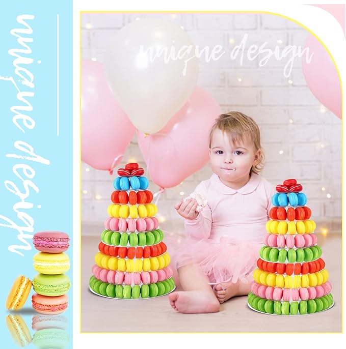 Juexica 10 Tiers Round Macaron Tower Stand Plastic Cake Display Rack Macaron - Image 3