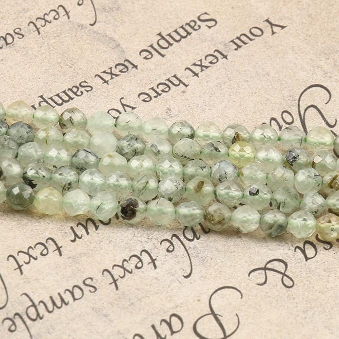 Song Xi 90pcs 4mm Natural Prehnite Gemstone Beads Faceted Round Loose Stone - Image 3