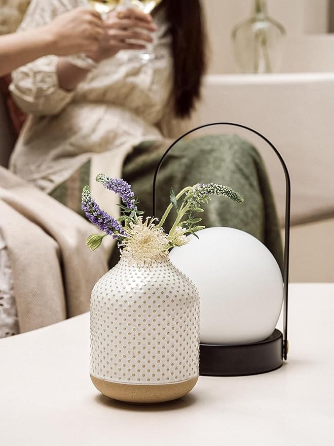 Small Boho Vase for Decor, Rustic Farmhouse Vase for Pampas Grass, Ceramic - Image 7
