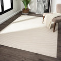 LUXE WEAVERS Modern Geometric Wave Cream 6x9 Area Rug by LuxeWeavers
