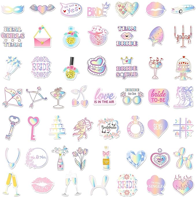 100pcs Bachelorette Theme Waterproof Vinyl Stickers - Image 2