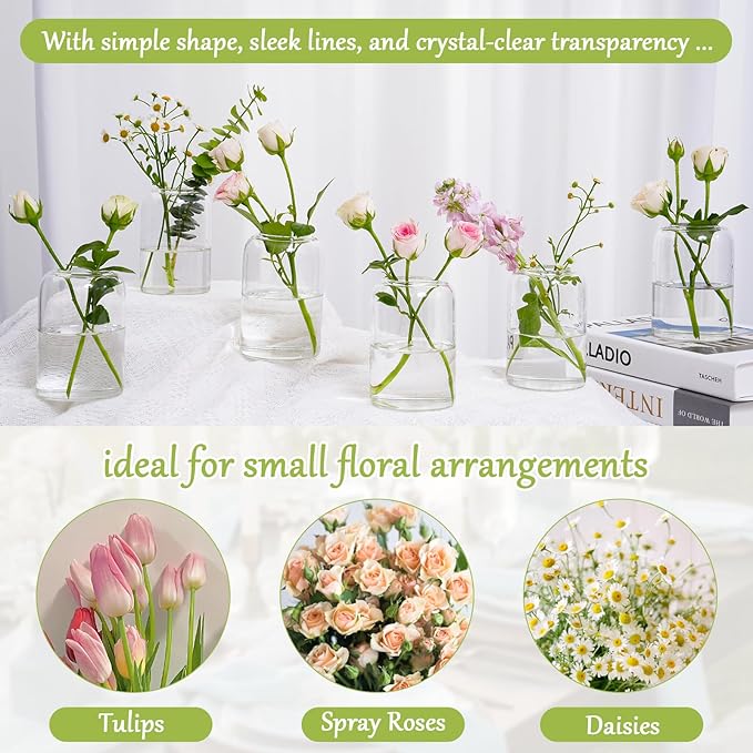 Small Glass Flower Vases - Image 3