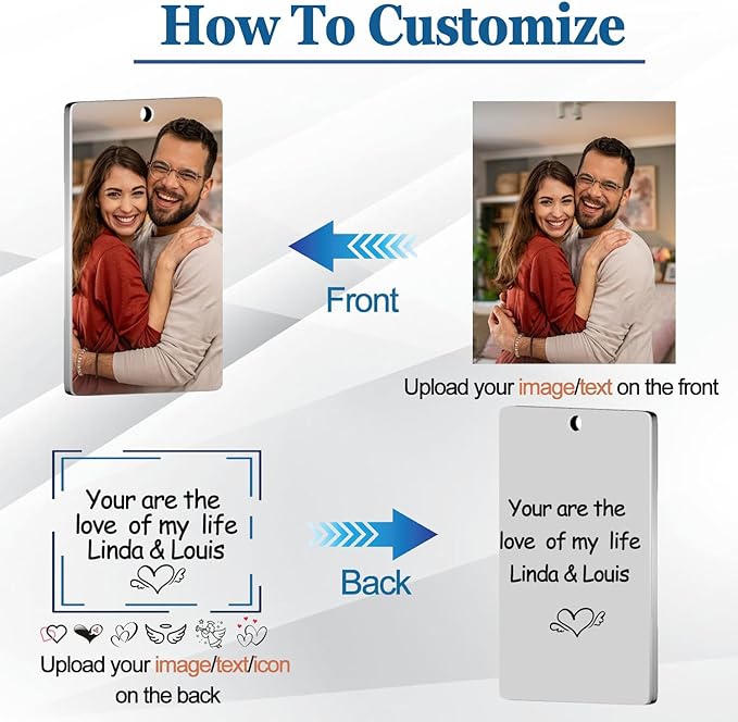 Custom Keychain with Picture, Personalized Keychain with Engraved Photo/Text - Image 4