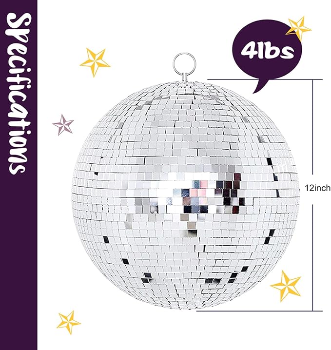 Youdepot Disco Ball 12-Inch – Large Mirror Ball Hanging Party Decor - Image 3