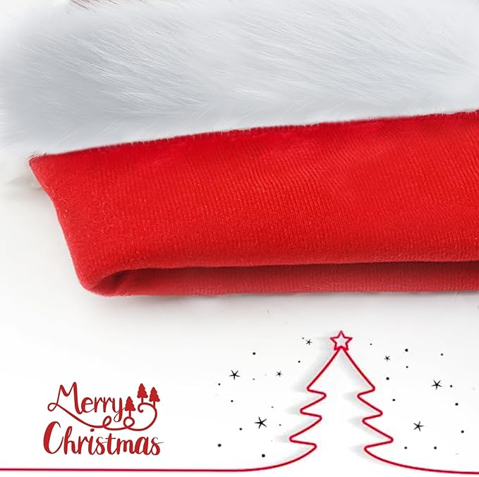 Santa Hat for Adults Christmas Hat Red Velvet Double-Layer Thickening Unisex - Image 5