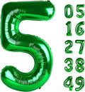 Green 40 Inch Large Number 5 Birthday Balloon, 2025 Five 5th 15 25 35 50 55 by Upgesy