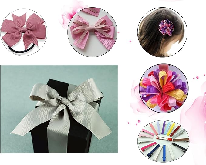 Jesep One Roll 100 Yards Soild Grosgrain Ribbon Boutique Gift Wrapping Package - Image 7