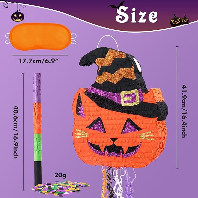 WERNNSAI Halloween Pumpkin Pinata - Image 4