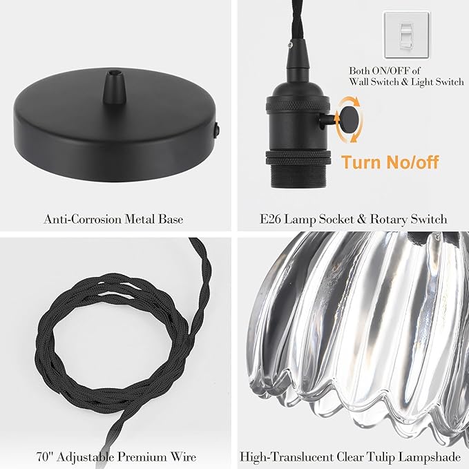 Vintage Black Pendant Light - Image 5