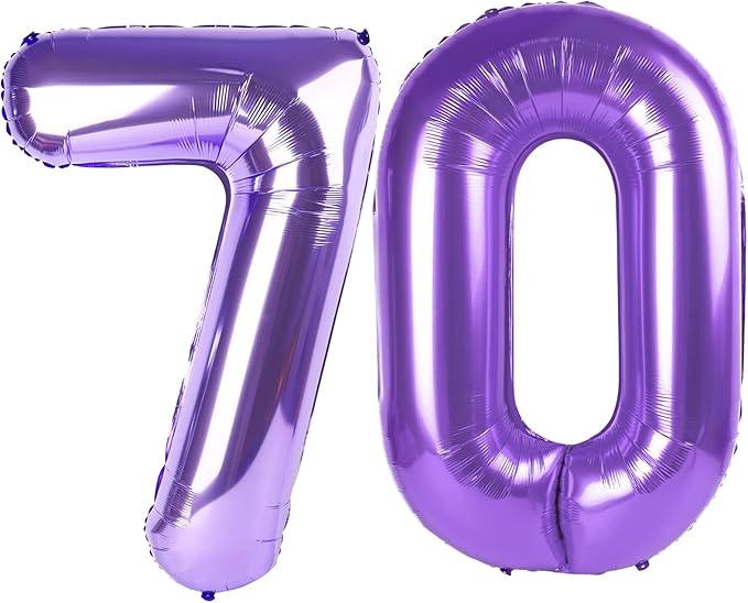 Purple 70 Number Balloon by Upgesy