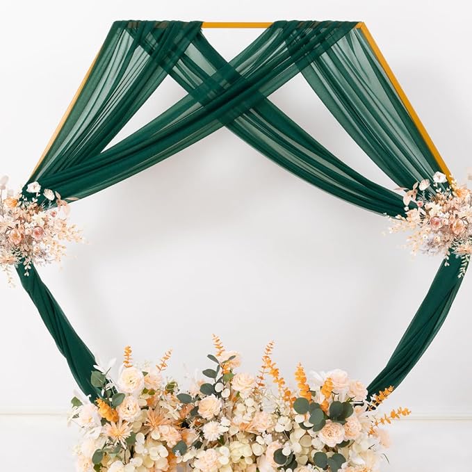 MLMC Emerald Green Wedding Arch Draping Fabric 4 Panels 29" x 20 FT Extra Long - Image 6