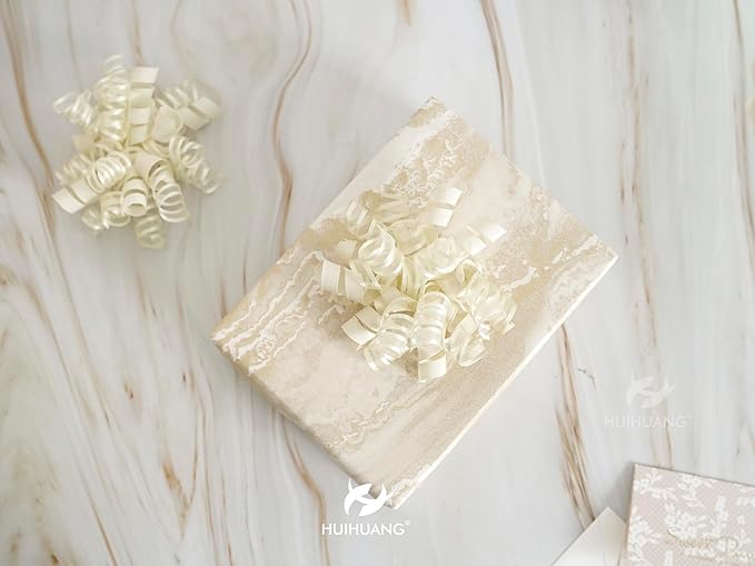 HUIHUANG Gift Wrapping Bows Gift Wrap Accessory Ivory Curly Ribbon Bow 5 inch x - Image 7