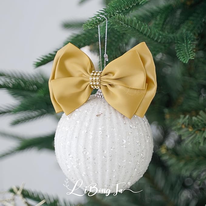 Gold Bows 4'' Premade Satin Ribbon Bow, Gift Bows - Image 7