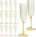 XUWAIDSGN 24 Pack Amber Detachable 2 piece Champagne Flutes 5.5 Oz Unbreakable by XUWAIDSGN