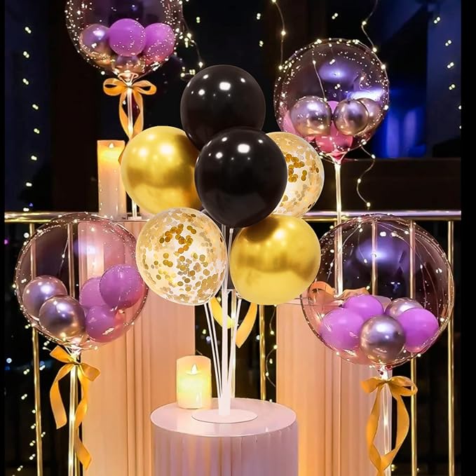 Black and Gold Party Decorations Balloon Stand Table Centerpieces - Image 4