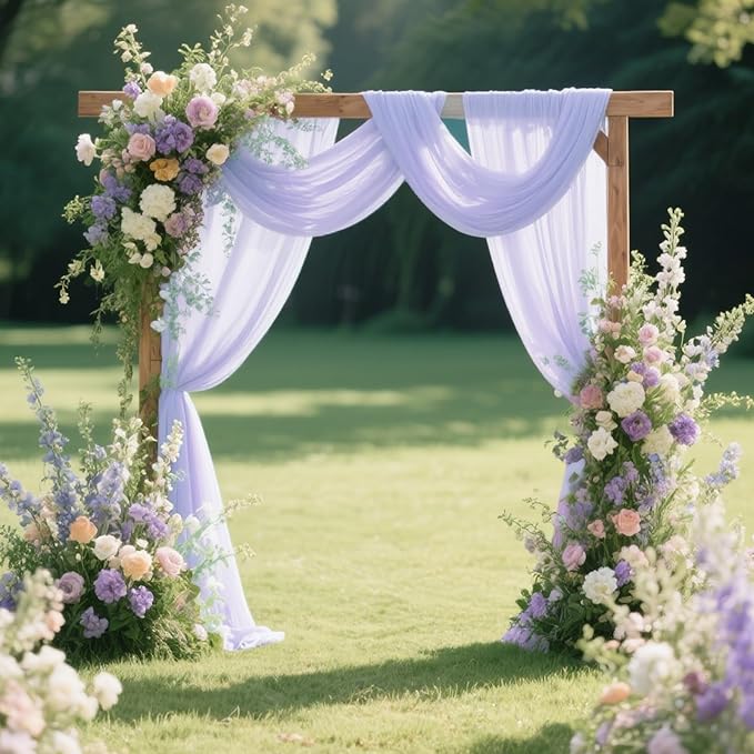 VOK Lavender Wedding Arch Draping Fabric Chiffon Fabric, 29in x 18Ft Sheer - Image 5