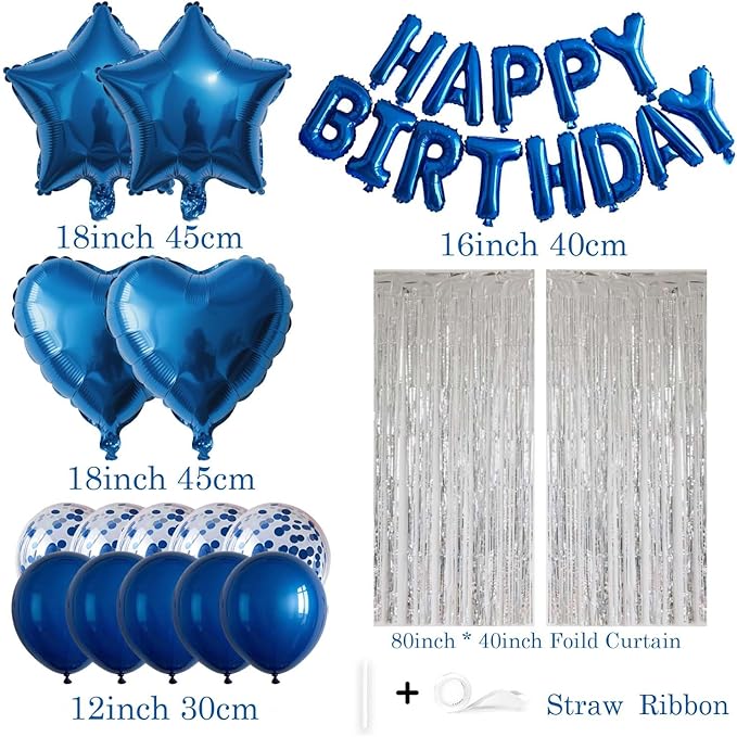 29 Pcs Blue Birthday Party Decorations - Image 2