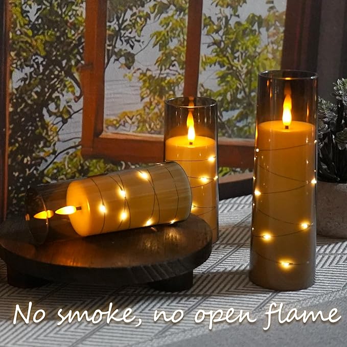 Flameless LED Candles with Timer 9 Pc Flickering Flameless Candles - Image 4