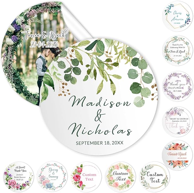 Custom Stickers Wedding Favors Personalized Labels by Hodmec