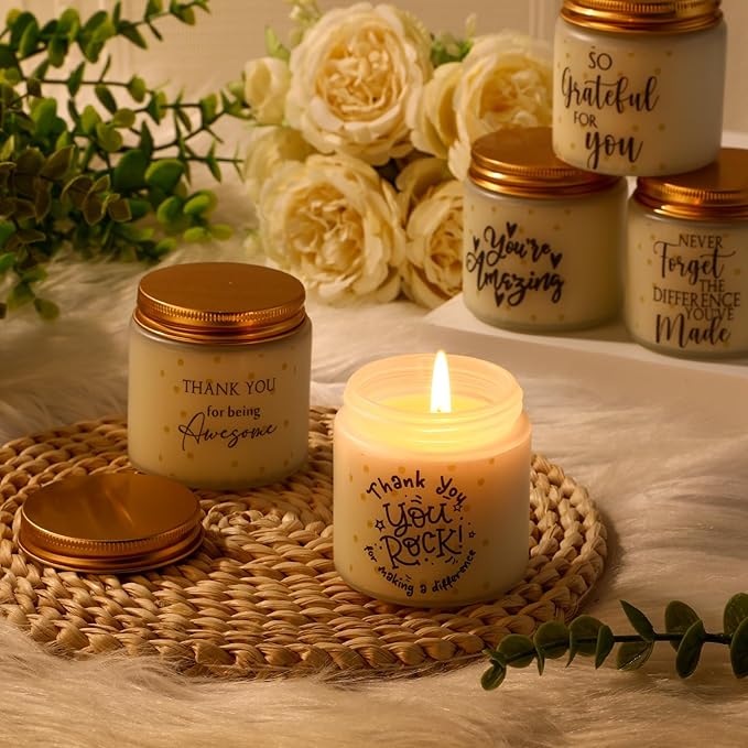 Roowest 10 Jars Thank You Gift Candles 3.5 oz Employee Appreciation Gifts Bulk - Image 4