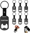 2 in 1 Personalized Bottle Openers Keychains Bulk, Pack 5-100 Flat Metal Custom by Unknown