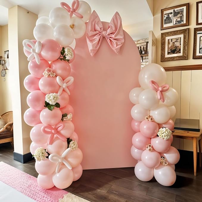 Pink Bow Latex Balloons, Bow Printed Balloon Metallic Confetti Balloon - Image 7