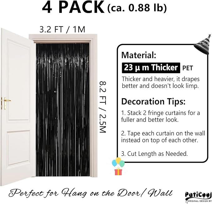 Halloween Decorations Black Streamers - Image 2