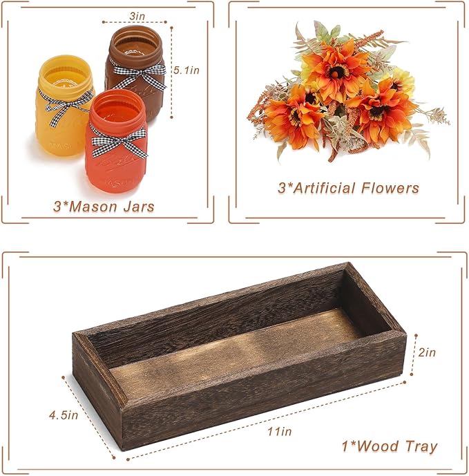 Fall Mason Jar Centerpiece for Table - Image 5