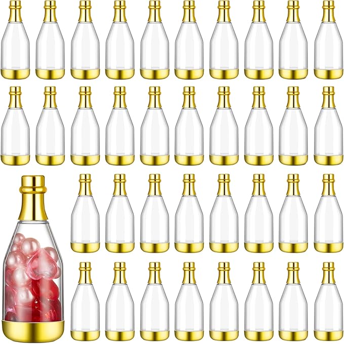 Cunhill 54 Pieces Champagne Candy Bottles Bridal Shower Favors Mini Baby Bottle by Cunhill