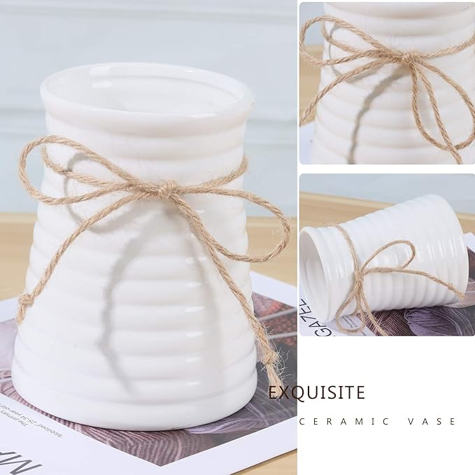 Lifelike Artificial Rose Bouquets and Ceramic vases, Fake Silk Roses, Suitable - Image 4