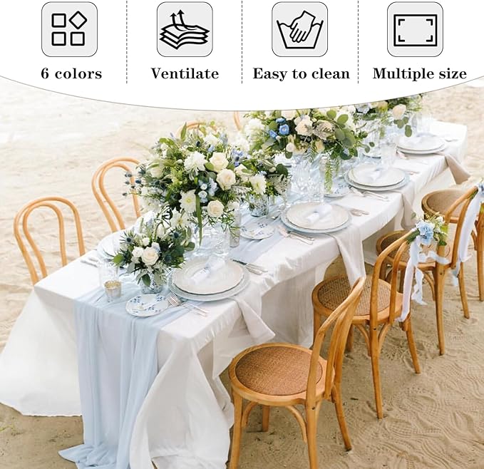 Fitable White Tablecloths for Rectangle Tables, 6 Pack - Image 6