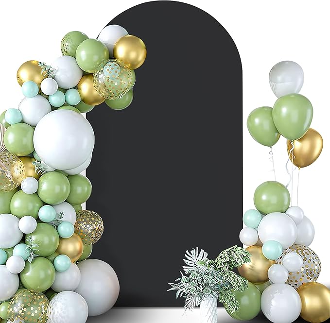Arch Backdrop Stand Cover 6Ft Black Thick Spandex Fabric Arch Backdrop Cover by Topeight