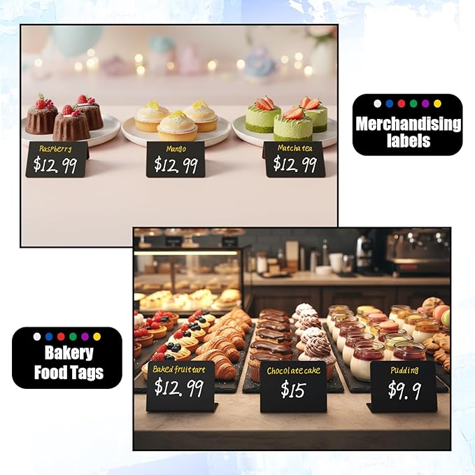 40 Pack 4"x3" Mini Chalkboard Signs - Image 5