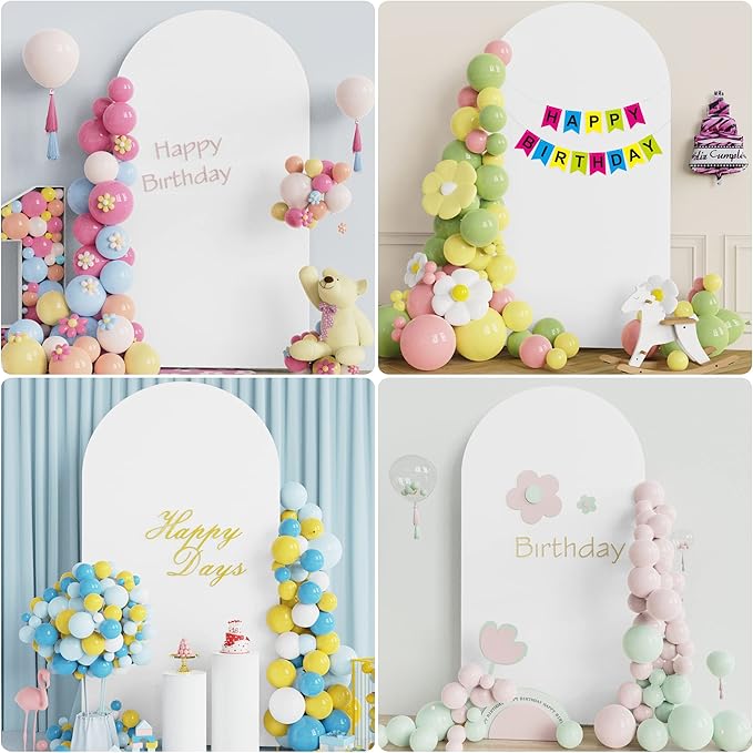 Wokceer 7.2 FT Wedding Arch Backdrop Stand and White Arch Cover, Metal Arch - Image 4