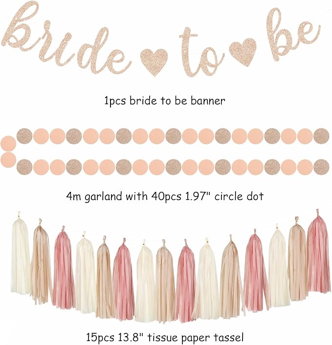 Blush-Pink Rose-Gold Bridal-Shower Fall Party-Decorations - Image 2