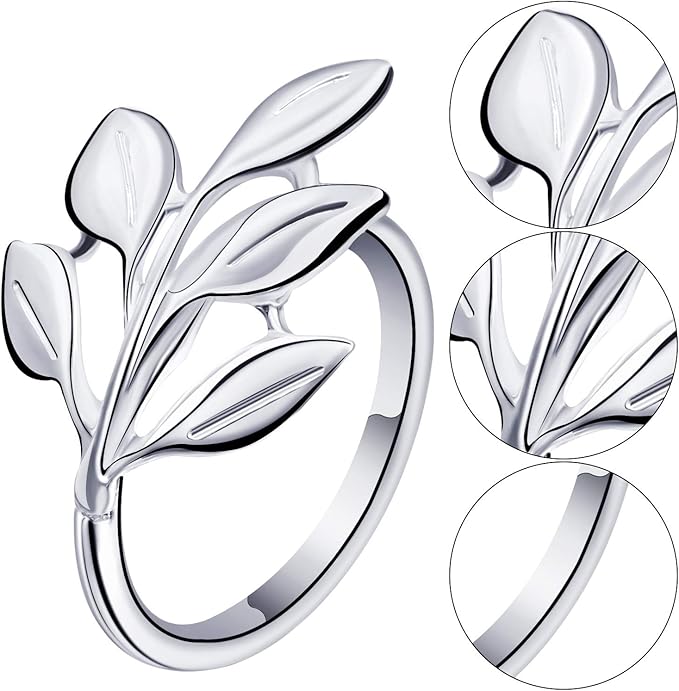 Hotop 36 Pcs Leaf Napkin Rings Set Silver Metal Napkins Rings Holders Bulk - Image 7
